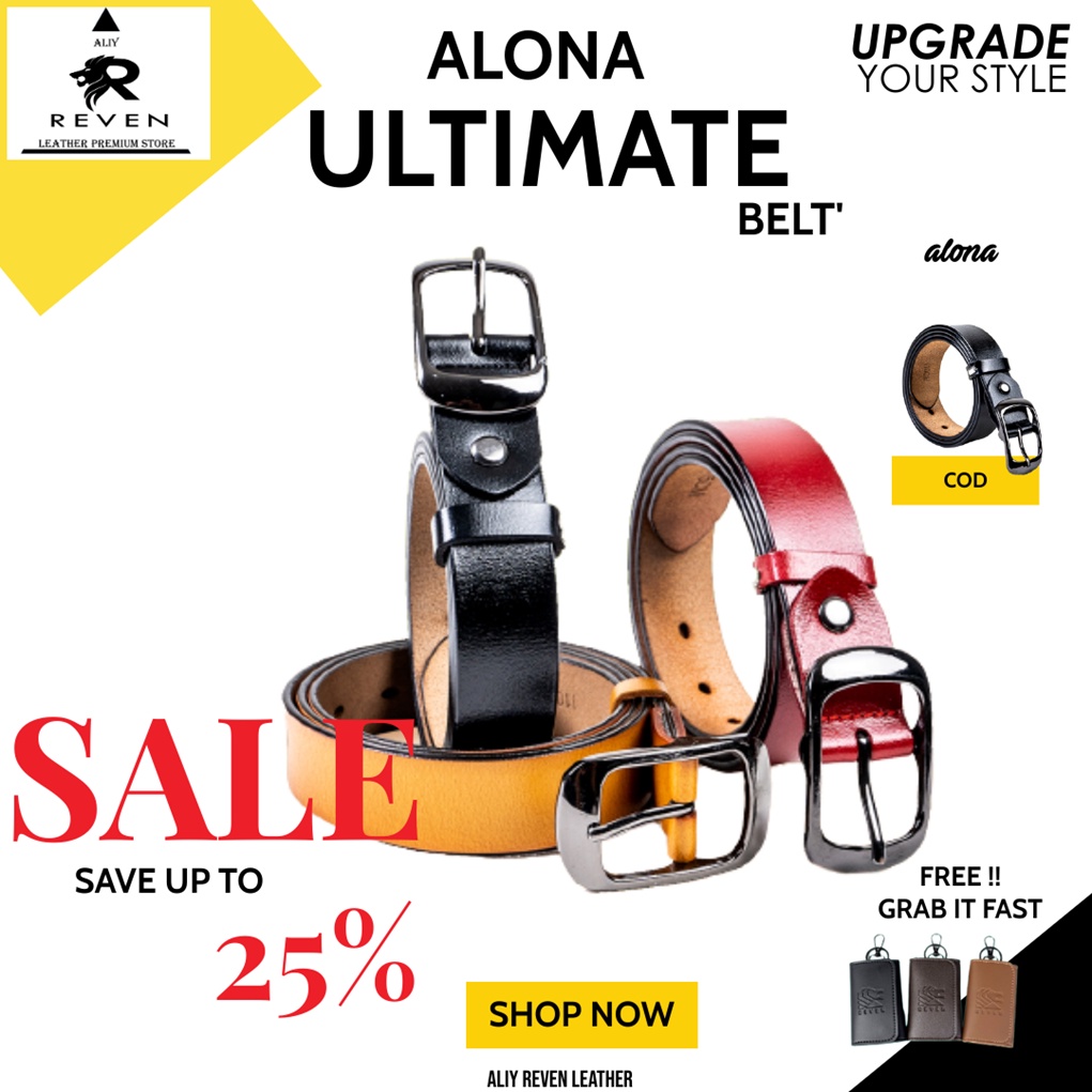 Ikat Pinggang Kulit Sabuk Ultimate Premium Belt Kulit Sapi Asli Fashion Cowok Pria Original Branded