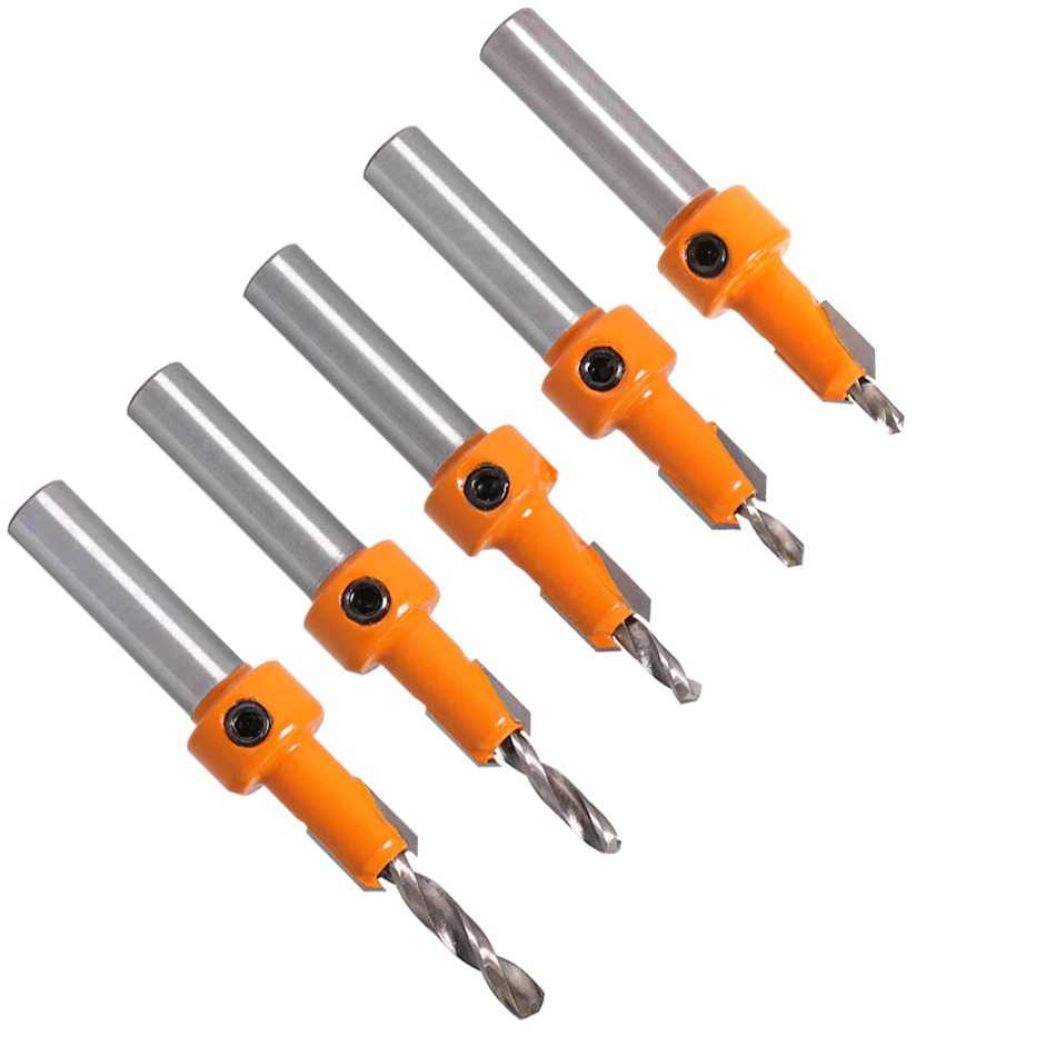 TD-DFA JGZUI Mata Bor Kayu Pelubang Drat Baut Bit Router 8mm 5 PCS - JGZ5