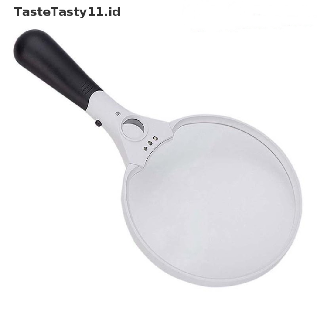 (Tastetasty) Kaca Pembesar 25x Ekstra Besar Dengan 3 Led Zoom