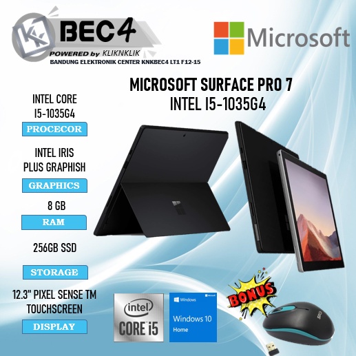 TABLET 2 IN 1 MICROSOFT SURFACE PRO 7 i5 8GB 256GB SSD WINDOWS 10 HOME BLACK