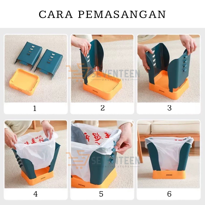 SEVENTEEN TONG SAMPAH MAGIC ADJUSTABLE TONG SAMPAH MINI PORTABLE TEMPAT BUANG SAMPAH UNIK TONG SAMPAH LIPAT PLASTIK ROLL