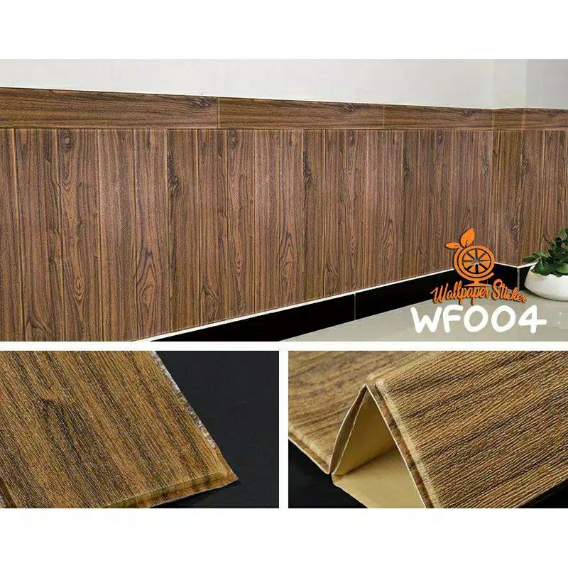 Wallpaper Dinding Foam Kayu 70x70 Dekorasi Dinding 10 Lembar