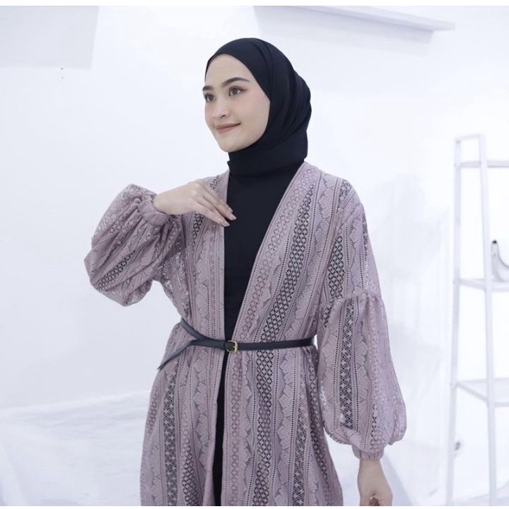 Cardigan Wanita | Cardigan Brukat Lengan Balon | Baju atasan Wanita Terbaru