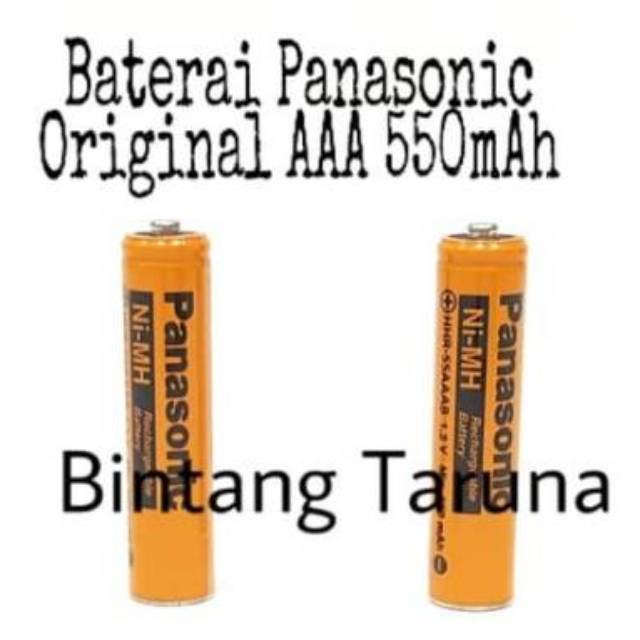 Baterai AAA Charge Panasonic 550mAh Baterai Ni-Mh HHR-55AAAB