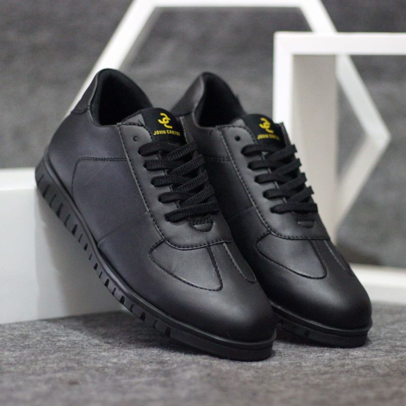 WOLF x CARTER BLACK Sepatu Kasual Sneakers Kulit Asli Model Brogue ch1 Sol Microtech Rubber