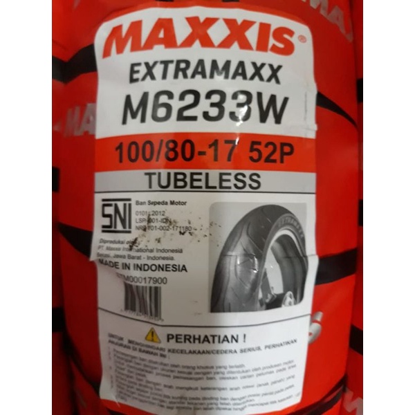 Ban Luar 100/80-17 Maxxis Extramaxx M6233W 100/80-17 Tubles
