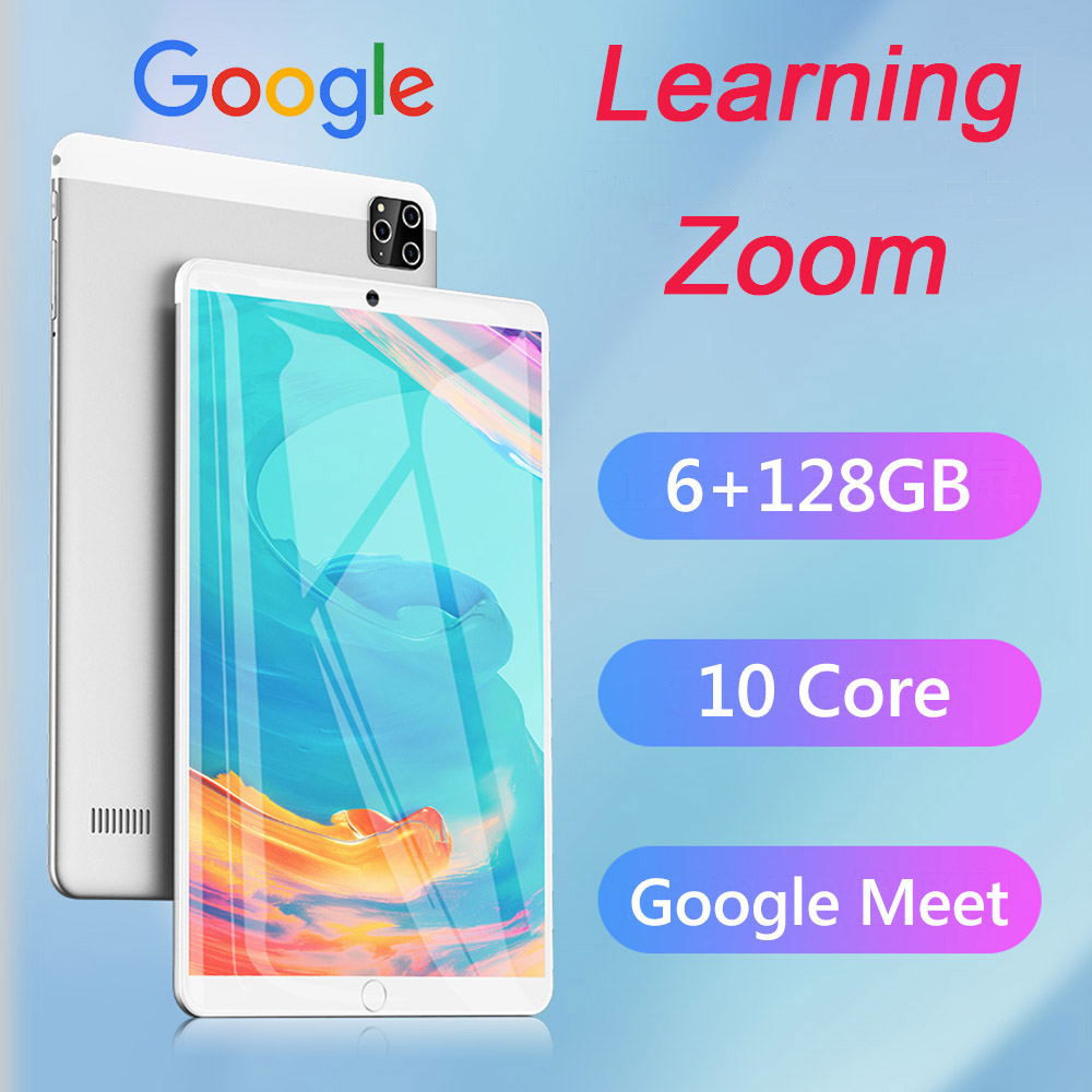 Asli Tablet PC 6 GB + 128 GB Tablet Android Google Kelas Kelas Online Belajar Tablet ZOOM 4G Jaringan Merek Baru Sepuluh Core