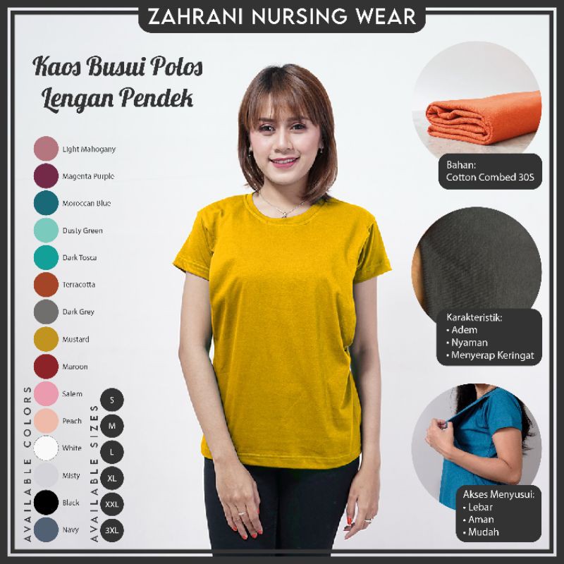 KAOS MENYUSUI BUSUI LENGAN PENDEK NURSING WEAR BAJU ATASAN BUMIL HAMIL DAN IBU MENYUSUI BUSUI KATUN