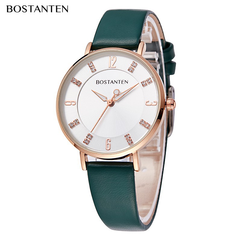 CEWEK STAINLESS TAHAN AIR BERKUALITAS TERLARIS//  BOSTANTEN Fashion Jam tangan wanita Tali kulit