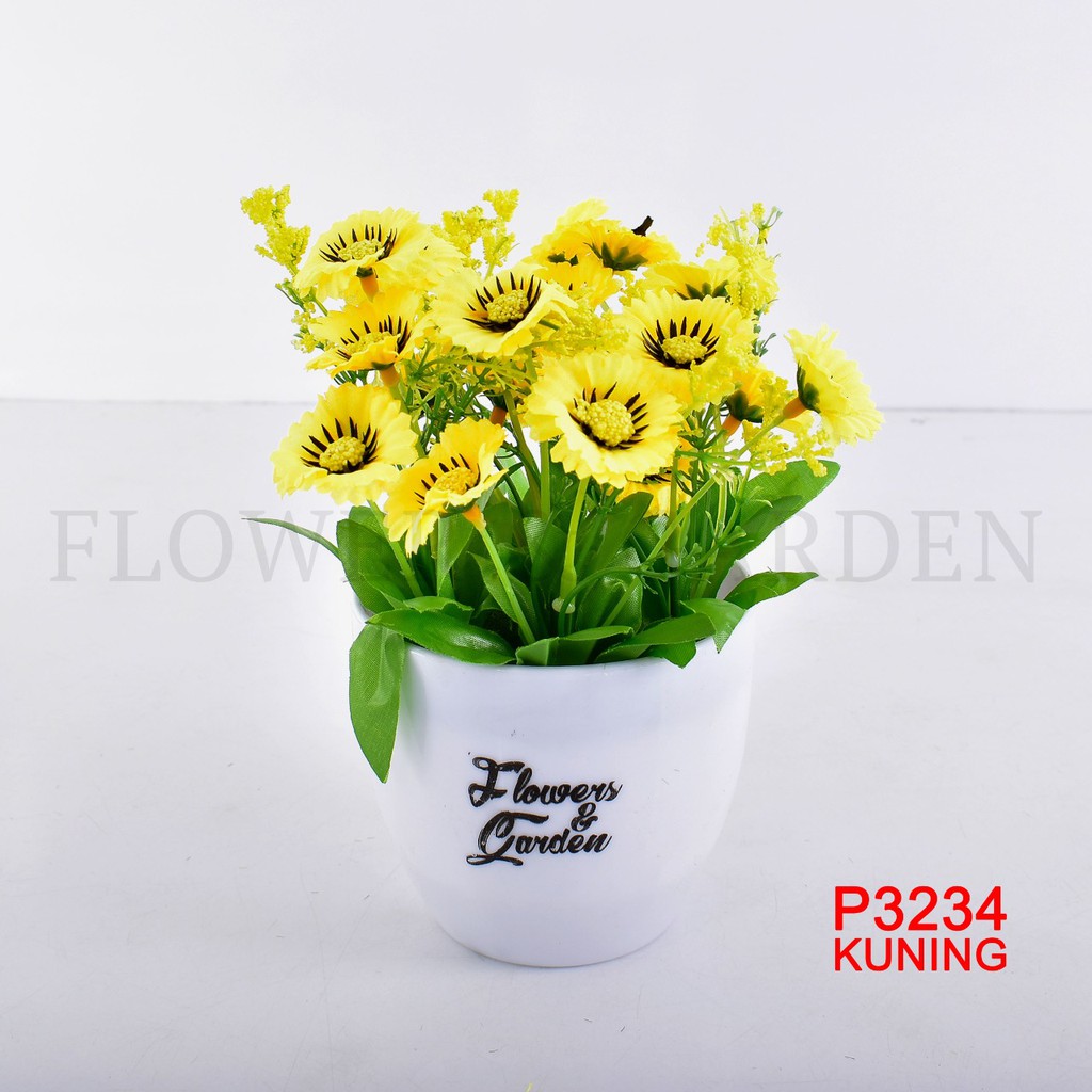 TANAMAN BUNGA HIAS POT TANAMAN HIAS DEKORASI RUMAH DAN BUNGA PLASTIK P3234-4