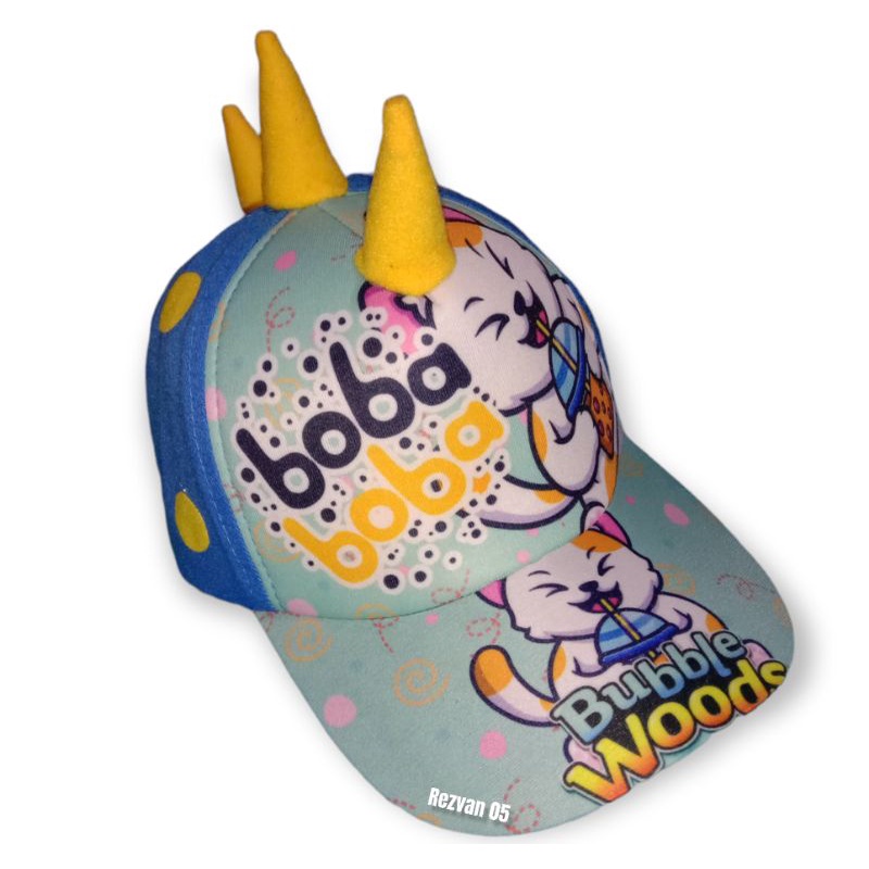 TOPI ANAK KARAKTER BOBOIBOY TANDUK,TOPI ANAK PRINT DEPAN ,TOPI ANAK USIA 2-7TAHUN-2