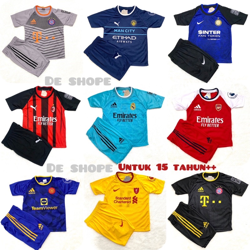 COD / SETELAN BAJU BOLA ANAK 14 TAHUN++ TERBARU 2022 / BAJU BOLA ANAK LAKI LAKI TERMURAH / SET BAJU BOLA FUTSAL