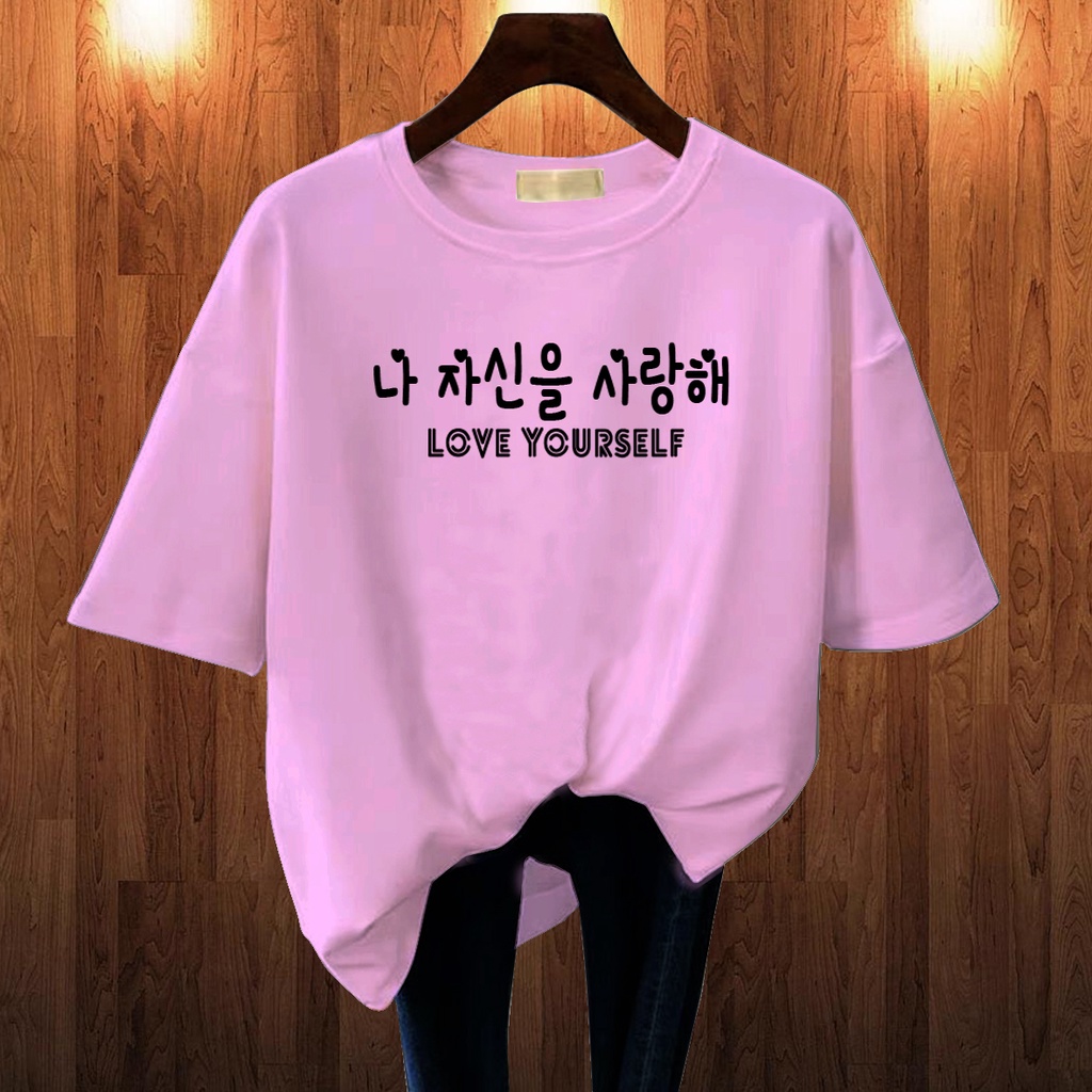 CALVIERO SHOP - BAJU KAOS ATASAN WANITA PRINT LOVE YOURSELF PRINT