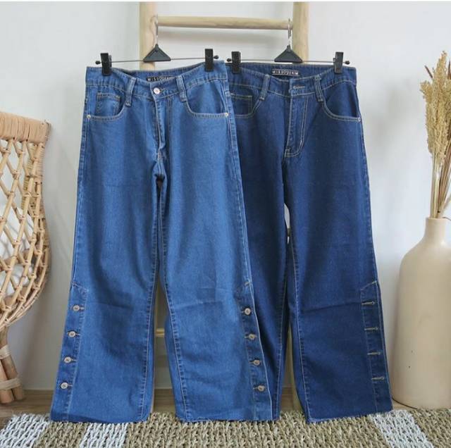 KULOT KANCING 5 / TRACK BUTTON CULLOTE JEANS / BUTTON CULLOTE JEANS