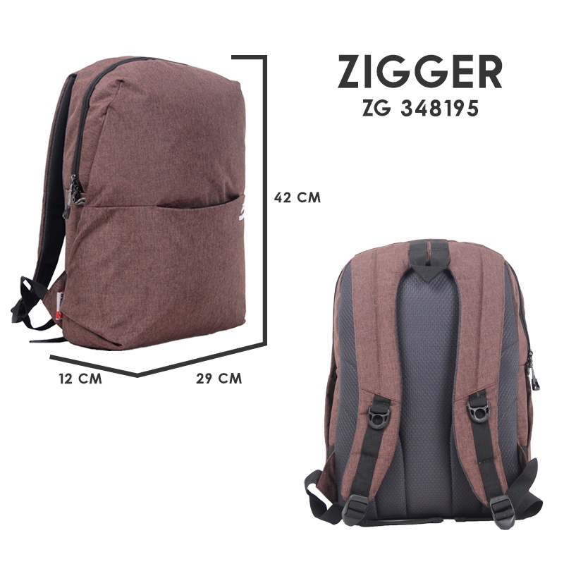 [KLIKTAS] Tas Ransel Laptop Unisex Zigger 348195 Backpack Kuliah Remaja Dewasa Pria Wanita Modis Fashion