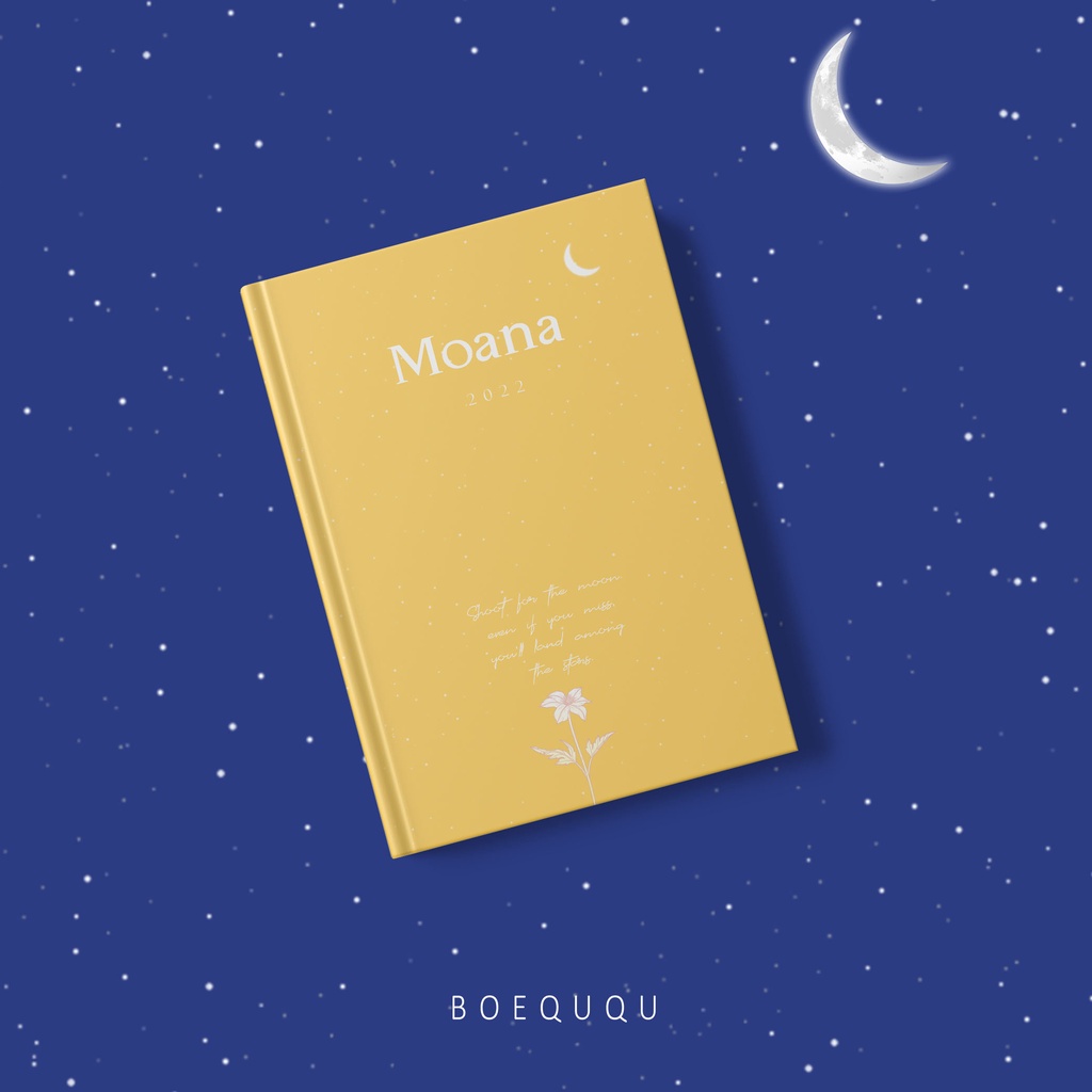 

[THE MOON NEW DESIGN] - Notebook Hardcover Custom Design / Buku Catatan Agenda Kerja A5 A6 Isi 70Lbr