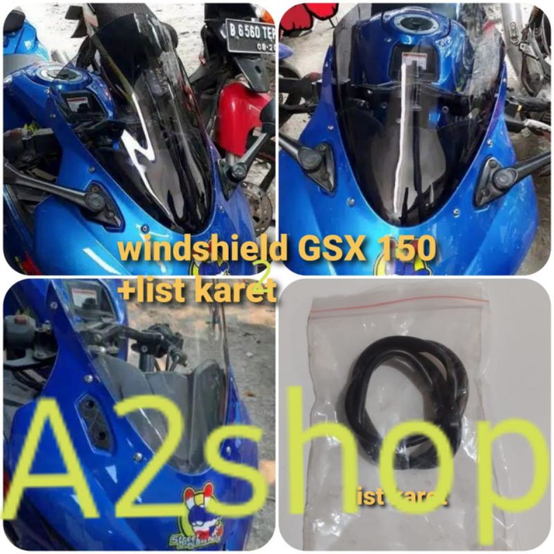 WINDSHIELD GSX 150/VISOR GSX 150+KARET LIST