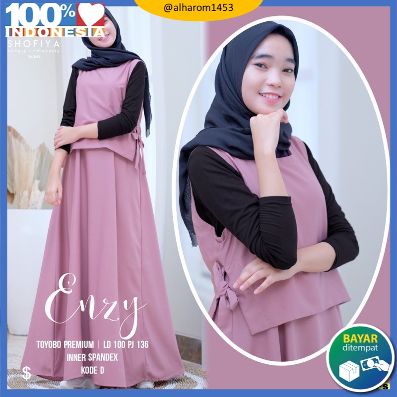 ENZY SET OVERALL GAMIS ANAK PEREMPUAN FREE INNER ORIGINAL BY SHOFIYA BTC