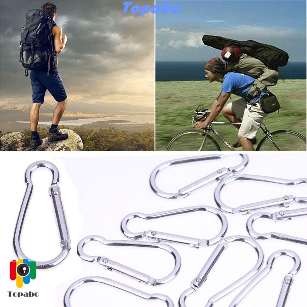 TOP Outdoor Hook Buckle Lightweight Hanger Keychain Carabiner Silver Portable Aluminum Camping Travel Kit