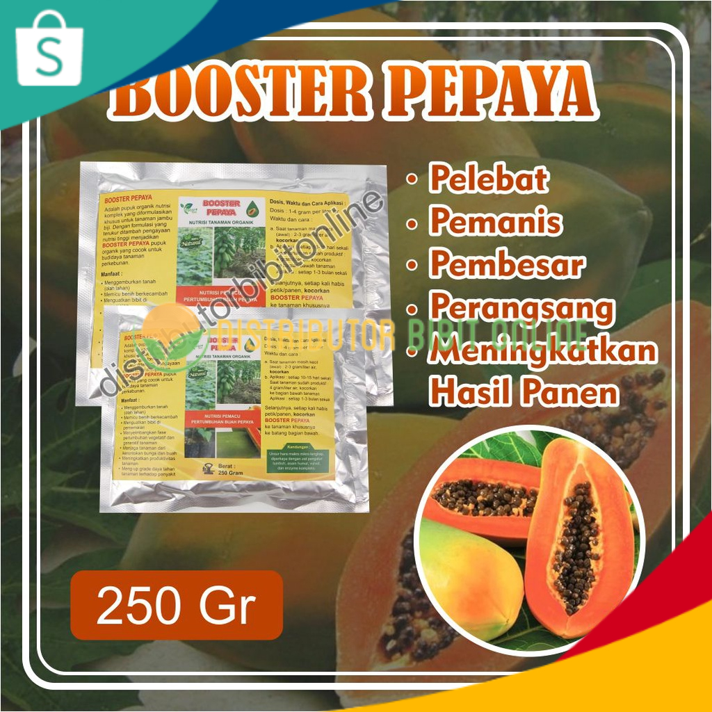 Pupuk Booster Multiguna Buah Pepaya, Booster Pembesar Buah Pepaya, Pupuk Organik Tanaman 250 gram