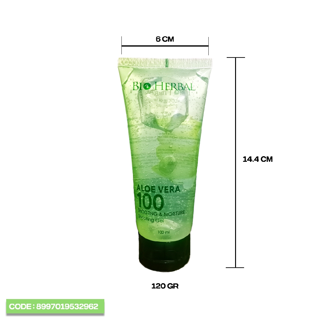 Bio Herbal Aloe Vera 100ML Aloevera Gel Tube Moisturaizer Lidah Buaya moisturaizer