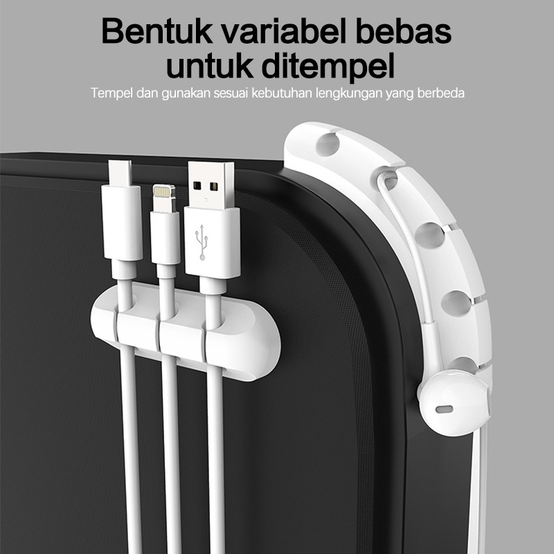 Cable Holder Desain Bear Klip Pelindung Organizer Kabel Charger USB Silikon