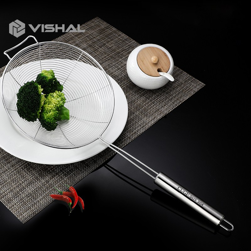 VISHAL Saringan Minyak Tirisan Goreng Serokan Masak Stainless Tahan Panas Colander Spoon/ RH