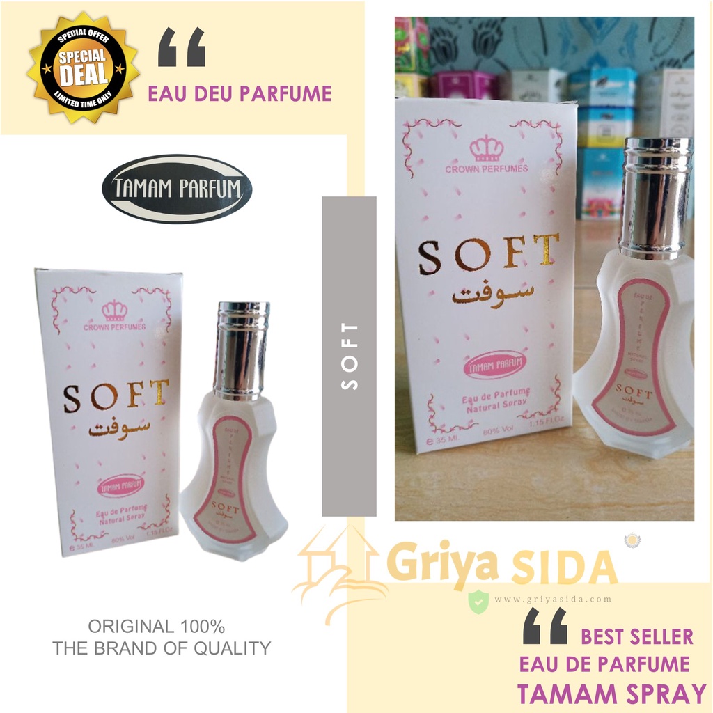 Parfum Soft Spray 35ml TAMAM original minyak wangi soft mirip al rehab spray PROMO!!