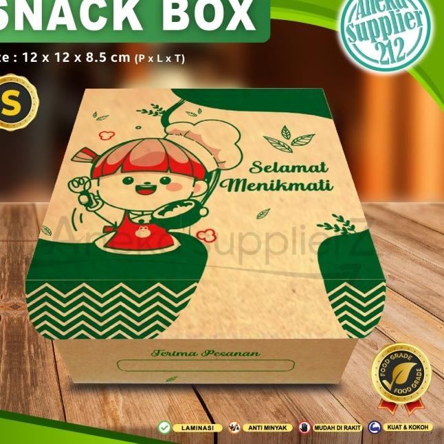 

Produk Spesial Dus Snack - Snack Box - Box Kue - CSMT- S - 12x12x8,5 (20 Pcs)