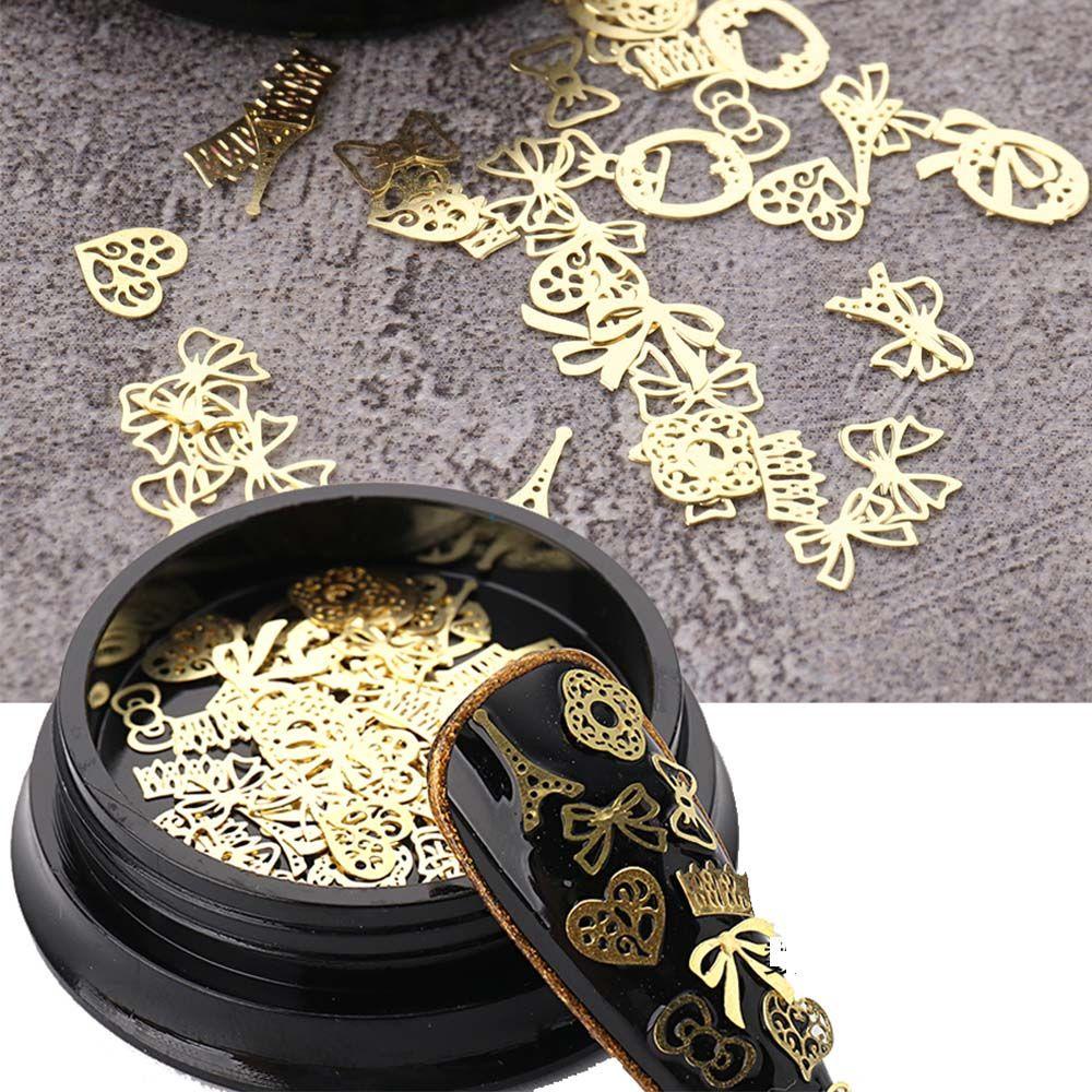 Mxbeauty Rivet Aksesoris Kuku Gaya Jepang Tower Mahkota Daun Bulan Kuku Alloy Charms 3D Nail Art DIY Dekorasi Kuku