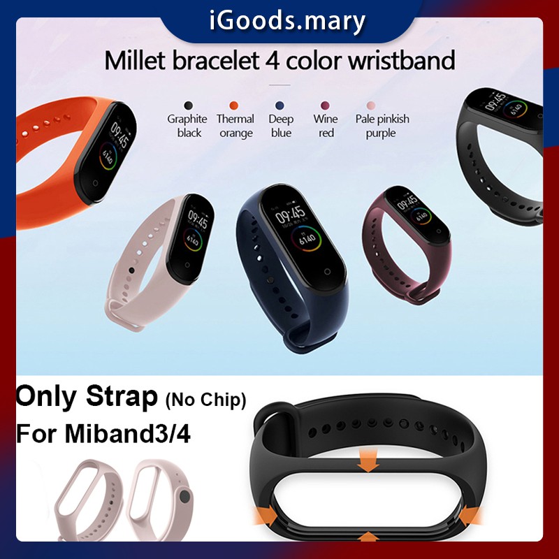 Tali Jam Tangan Xiaomi Miband 3/4 Mi Band Pengganti Silikon Warna-warni Strap