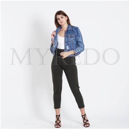 Celana Wanita Bahan Scuba Marino Termasuk Belt / Lucia Belt - Cream