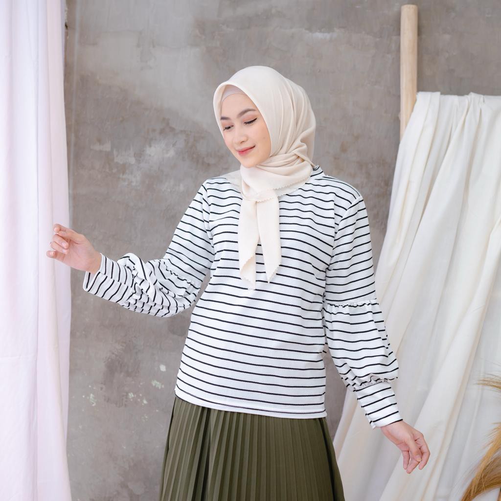 BALLON STRIPE BLOUSE - atasan murah / blouse murah / atasan wanita / blouse wanita / atasan cantik
