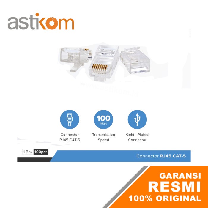 Connector Konektor RJ45 Cat5 NYK RJ 45 Cat 5 1 Box 100Pcs