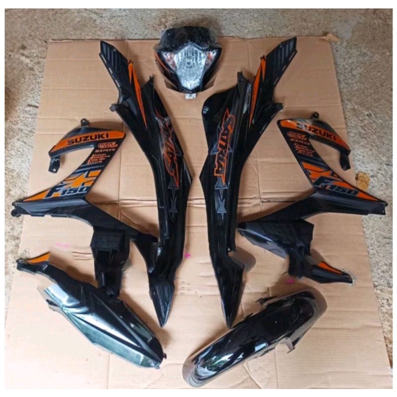 cover body Satria Fu facelift fl fullset halus hitam ber stripping