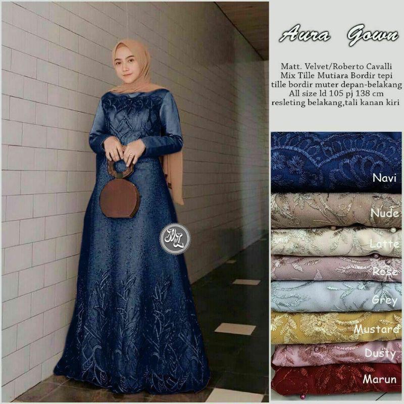 (MGA) GAMIS AUNORA TILE DRESS GOWN MOSCREPE