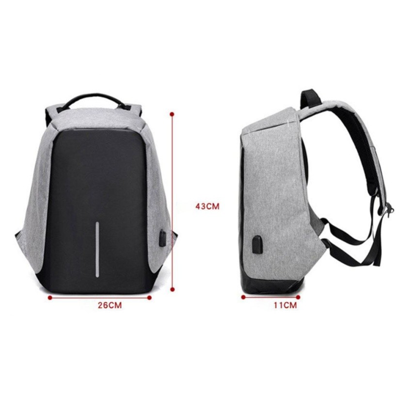 Tas Ransel Laptop Anti Maling WaterProof dengan USB Charger Port