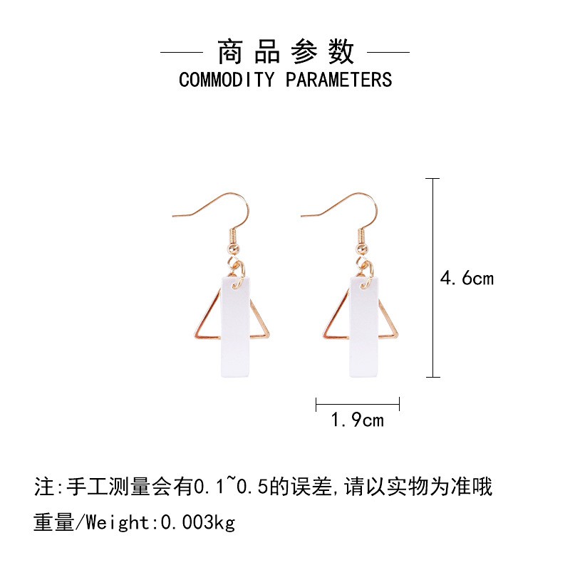 [littlecrab] Anting Wanita Korea Emas Rantai Bling Anting Elegan Simple Persegi Bujur Sangkar Putih Permata Gold Woman Earrings Emas Permata Anting Berkualitas Korean Style