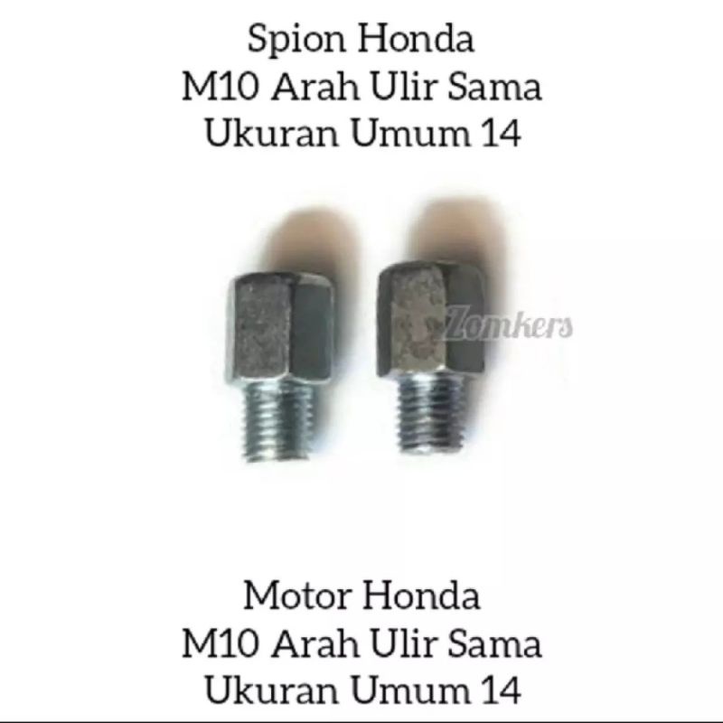 Sepasang Baut Sambungan Spion Honda Ke Yamaha Drat 14 Honda Ke suzuki Drat 12-Honda - Honda D14