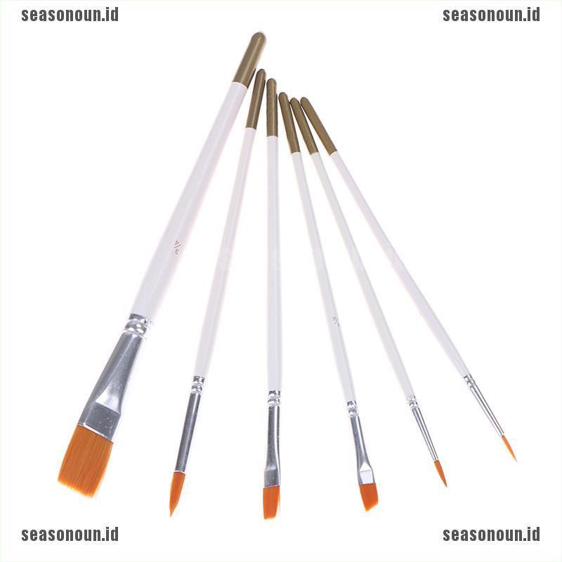 【sea】6Pcs Art Painting Brushes Set Acrylic Oil Watercolor Artist Paint Brush Set