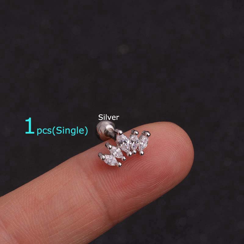 1pcs Crown Shape Cartilage Earrings Daith Tragus Piercing 6mm Length