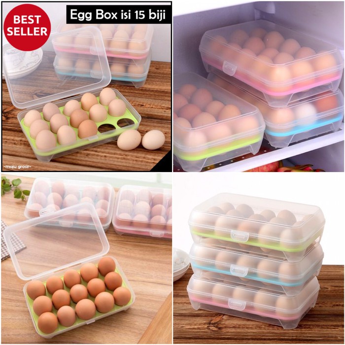 Egg Box 15 Sekat Tempat Wadah Telur Telor 15 Lubang