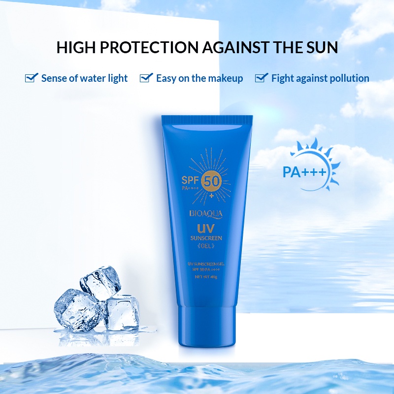 BIOAQUA UV Sunscreen Gel SPF 50 PA ++++ 50g sunscreen wajah sunscreen acnes