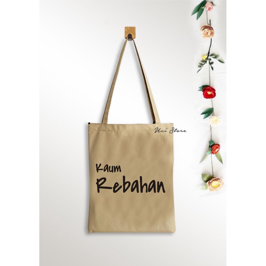 (PAKAI RESLETING) Tote bag wanita kaum rebahan varian warna  (Toko UCI )
