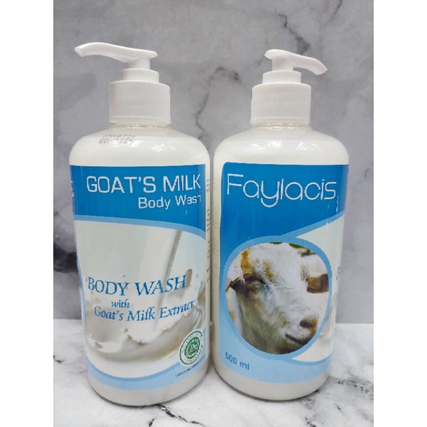 FAYLACIS BODY WASH WITH GOATS MILK TANGGUNG 500ML SABUN CAIR SUSU DOMBA ORIGINAL BPOM