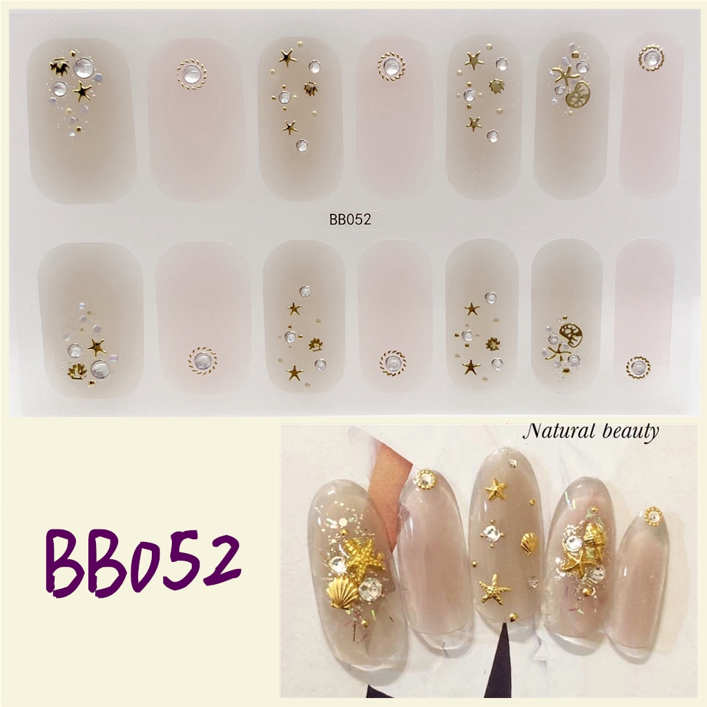 Stiker Kuku 3d Desain Berlian Mutiara Permata Warna-Warni Untuk Manicure Bb036-053