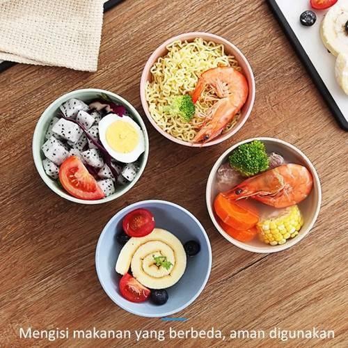 IKILOSHOP ML4 Mangkuk Plastik Lebar Wheat Straw Bowl Warna Warni Jerami 1 set isi 4 mangkok Anti Pecah