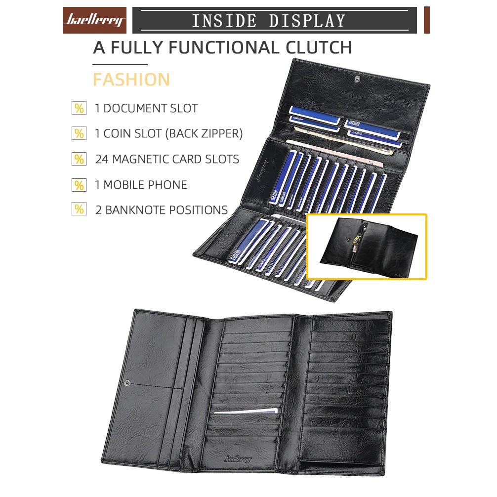 ORIGINAL BAELLERRY DOMPET TANGAN PESTA KONDANGAN NIKAHAN BANYAK SLOT KARTU SEMI KULIT 6721