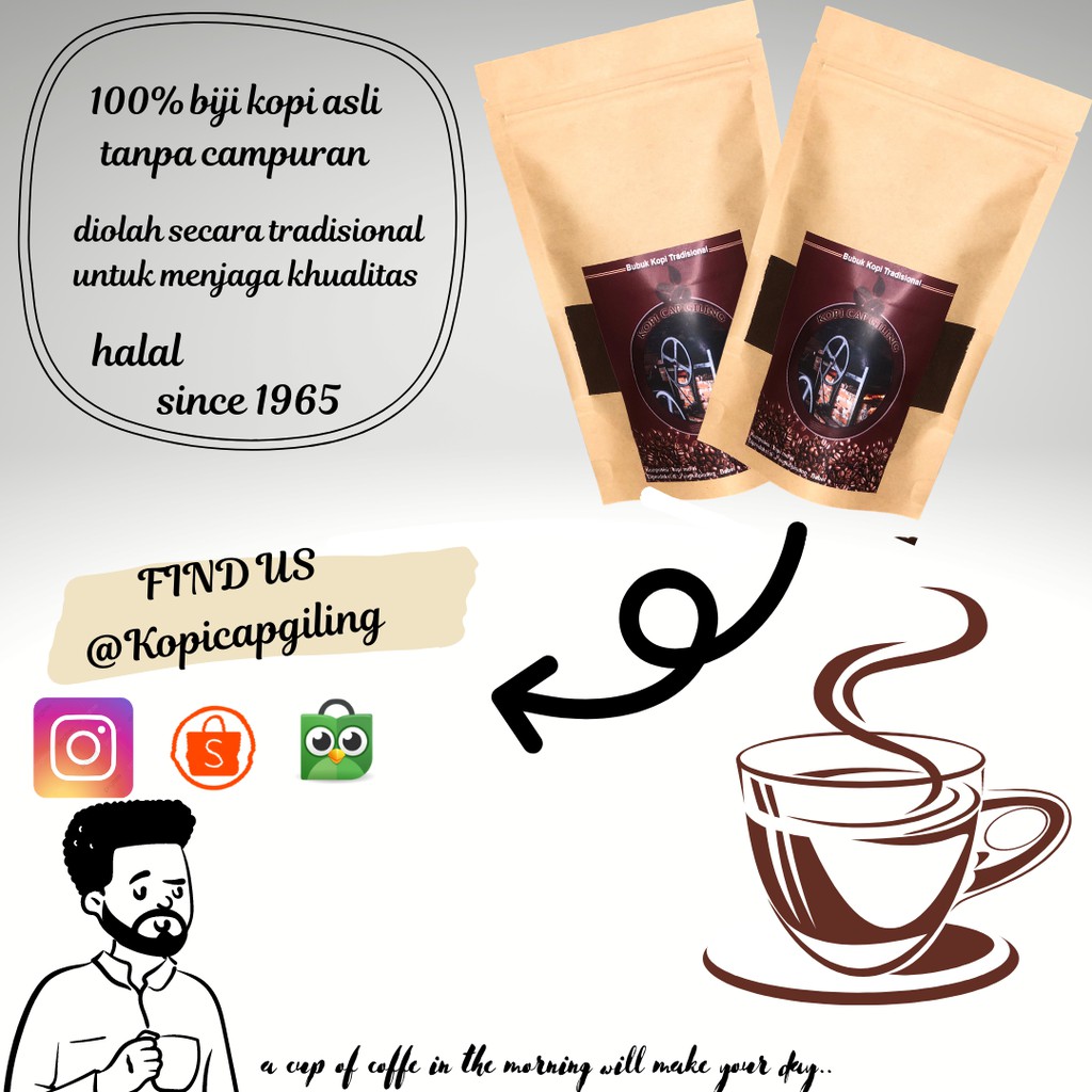 

kopi bubuk robusta cap giling 150gram