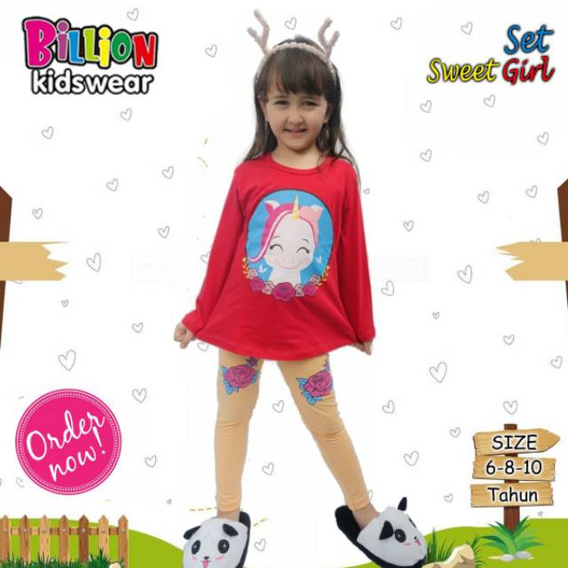Setelan tunic leging kids By Billion Kidswear